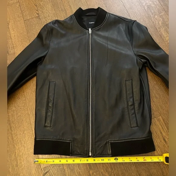 Theory Leather BomberJacket, Men’s Small - Picture 5 of 7